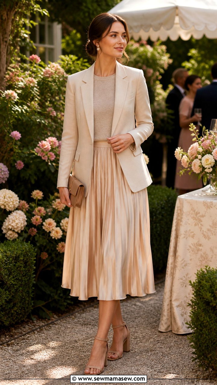 Blazer With Midi Skirt Outfit - 40 blazer outfits ideas