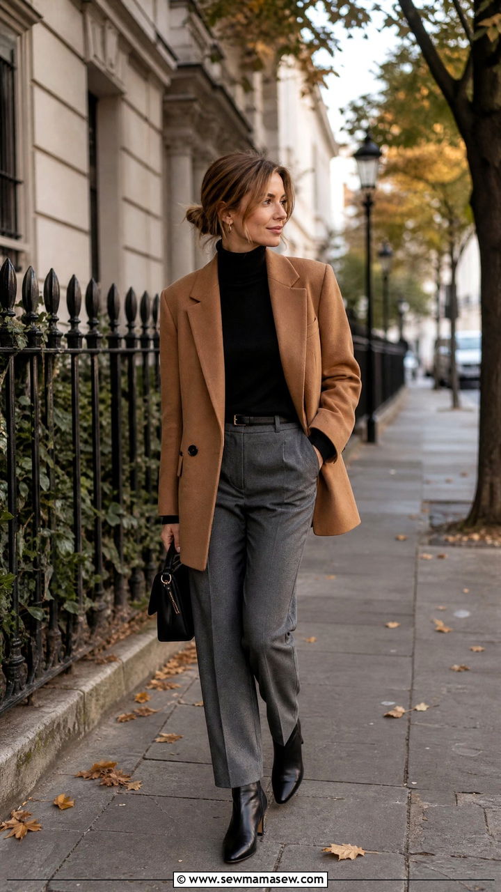 Blazer With Turtleneck And Trousers - 25 How to style a blazer for work