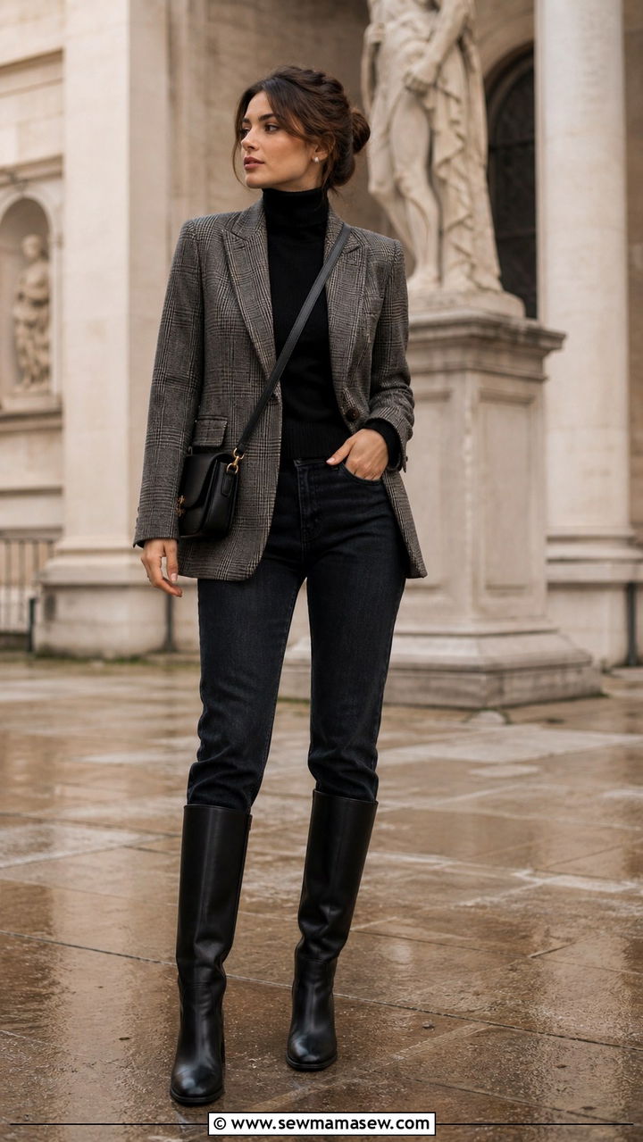 Blazer With Turtleneck Outfit - 40 blazer outfits ideas