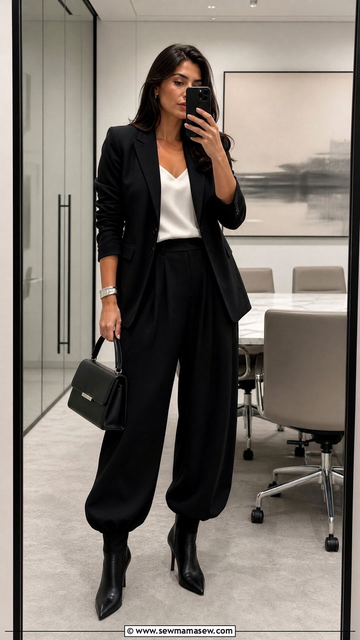 Blazer and Balloon Pants Outfit - 25 classy balloon pants outfits