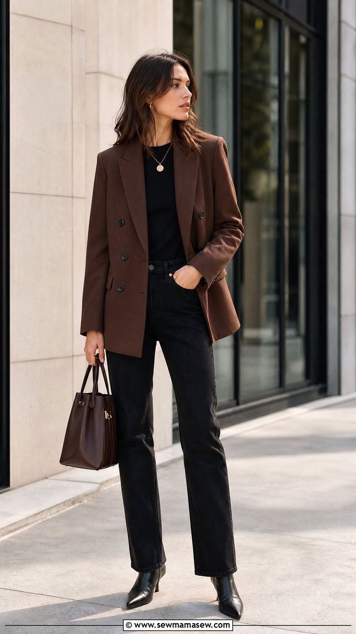 Blazer and Black Jeans Outfit - 25 jeans outfits inspo