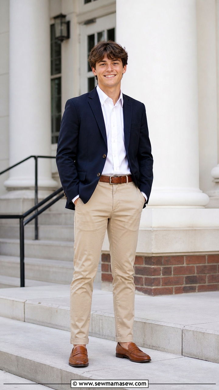 Blazer and Chinos With Loafers - 20 5th grade graduation outfit ideas