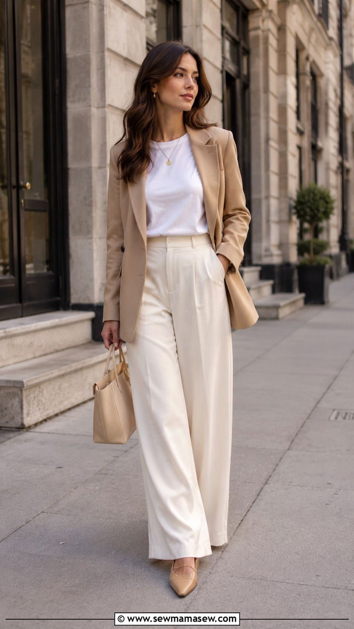 Blazer and Trousers Outfit for 50 Degree Weather - 20 Summer outfits for 50 degree weather