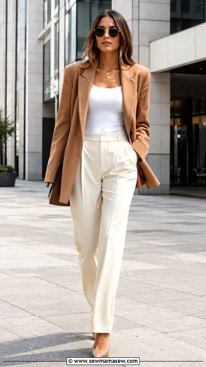 Blazer and Trousers Solo Photoshoot Outfit - 30 Solo photoshoot outfit ideas