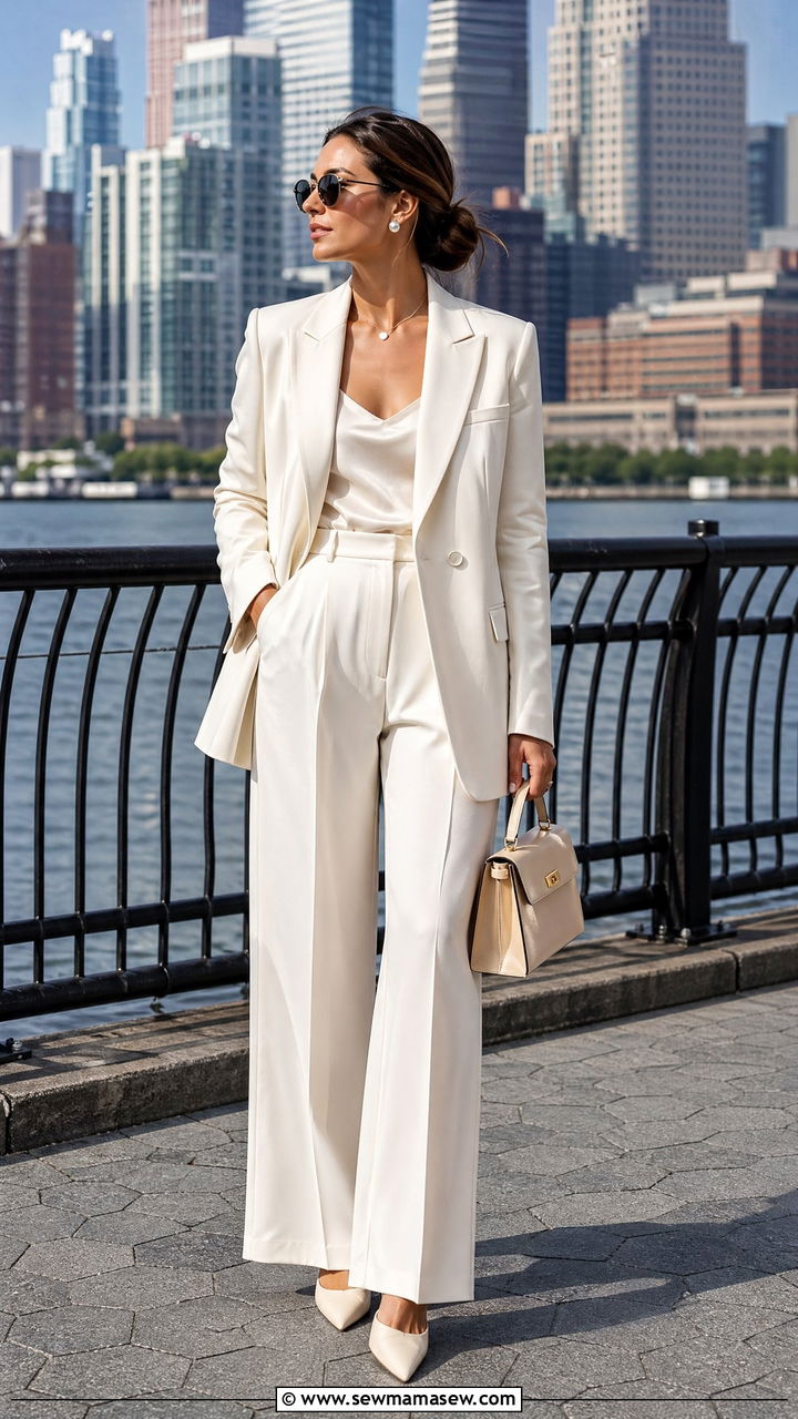 Blazer and Trousers for City Wedding - 35 Destination wedding guest outfit ideas