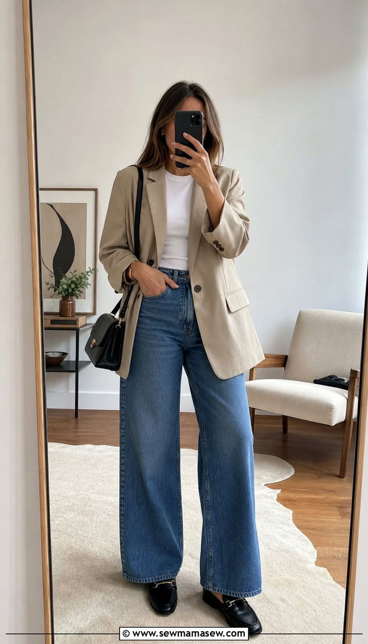 Blazer and jeans with loafers outfit - 25 spring casual friday outfit ideas
