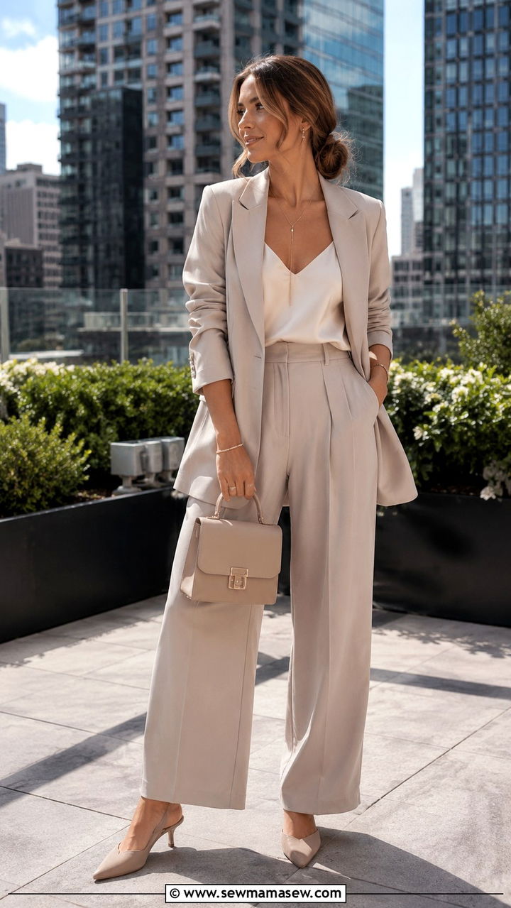 Blazer and trousers wedding guest look - 25 seasonal summer wedding guest outfit ideas
