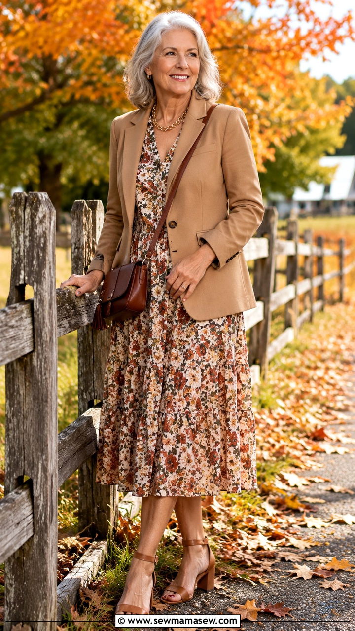 Blazer layered over a midi dress - 20 How to style a blazer over 60