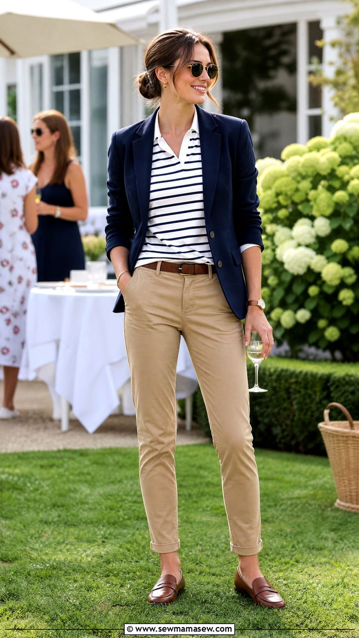 Blazer with a polo shirt and chinos - 35 how to style blazer