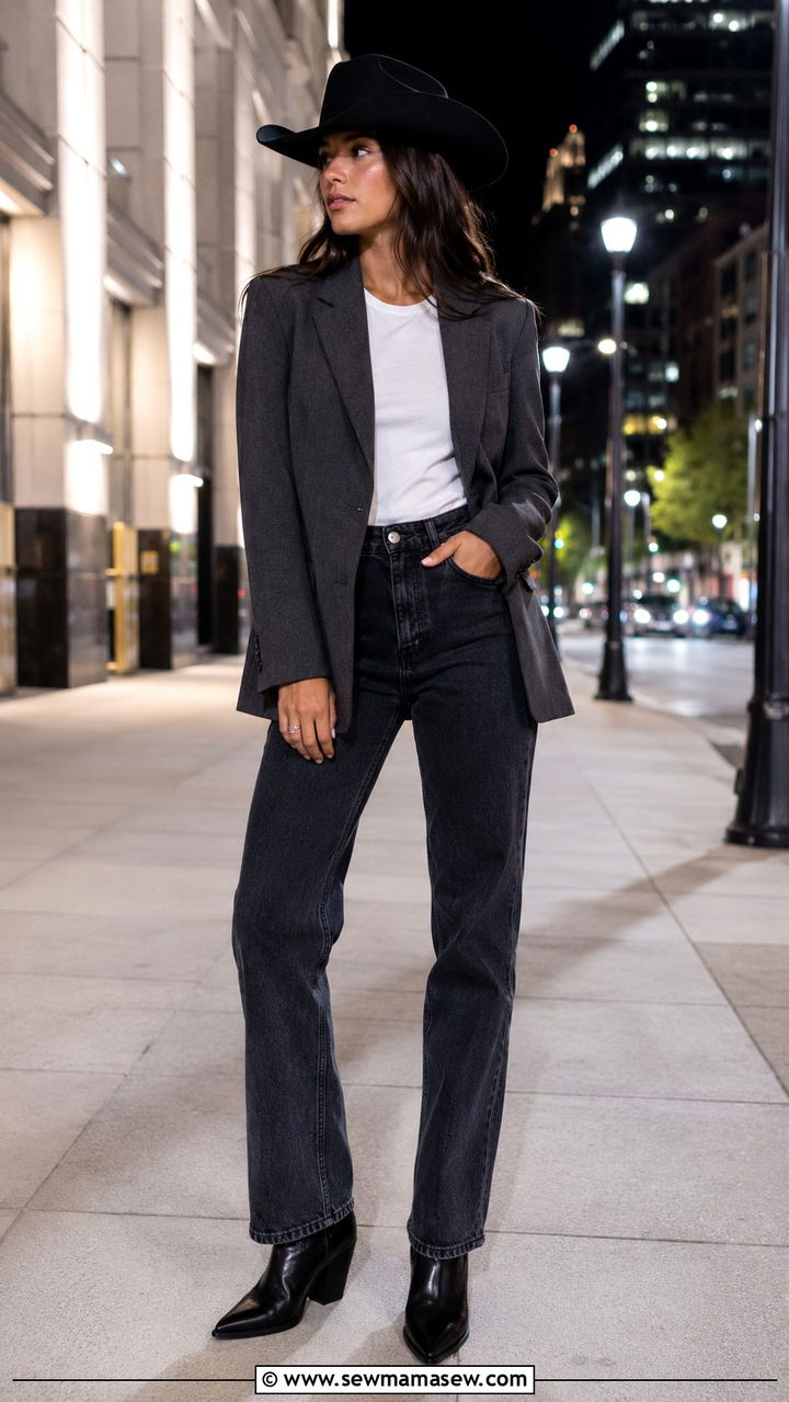Blazer with cowboy hat outfit - 25 Western outfit ideas with cowboy hat