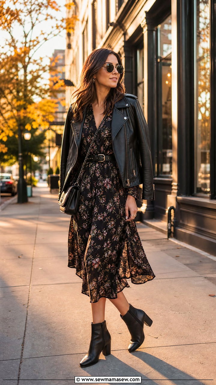 Block heel boots with floral dress - 25 How to style block heels