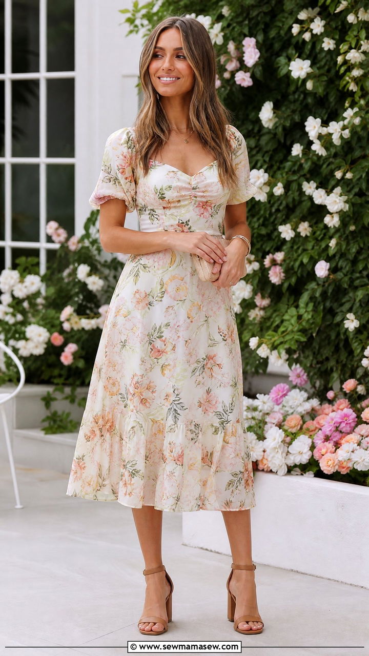 Block heel sandals with midi dress - 25 How to style block heels
