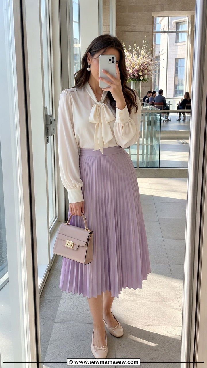 Blouse And Midi Skirt For Graduation - 25 seasonal graduation outfit ideas