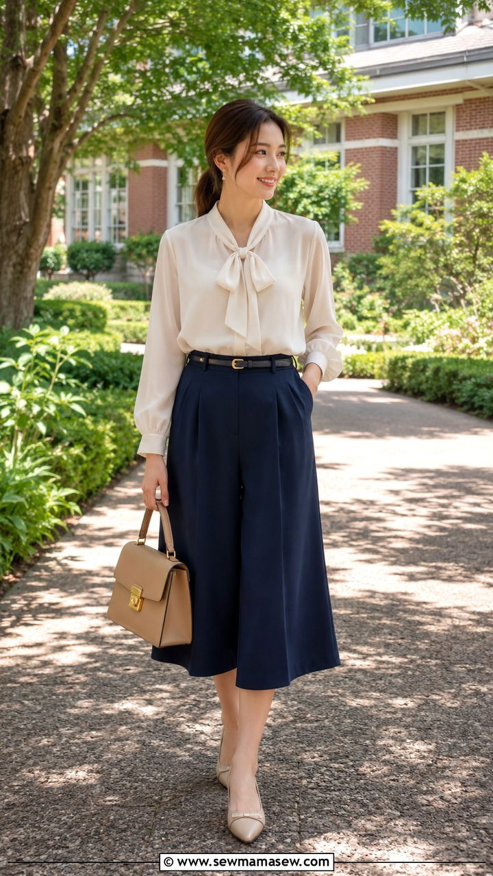 Blouse With Culottes And Flats - 20 Principal outfit ideas