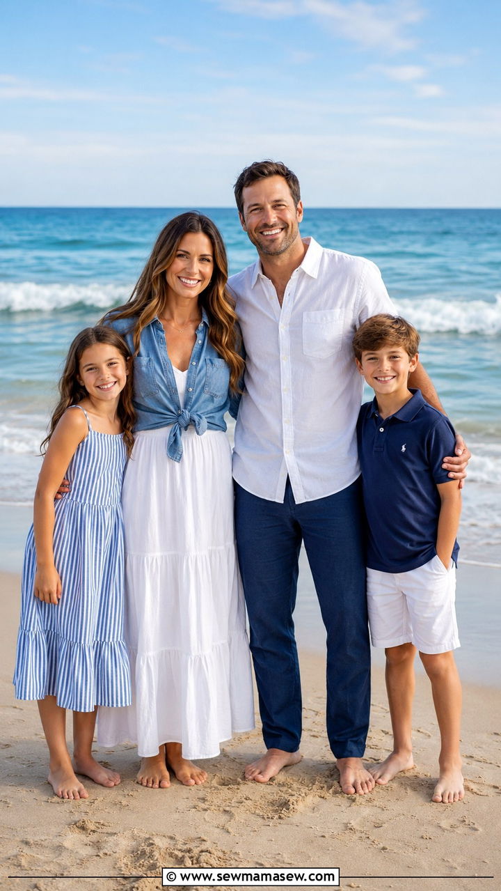 Blue And White Beach Family Photo Outfits - 20 Pinterest family photo outfits