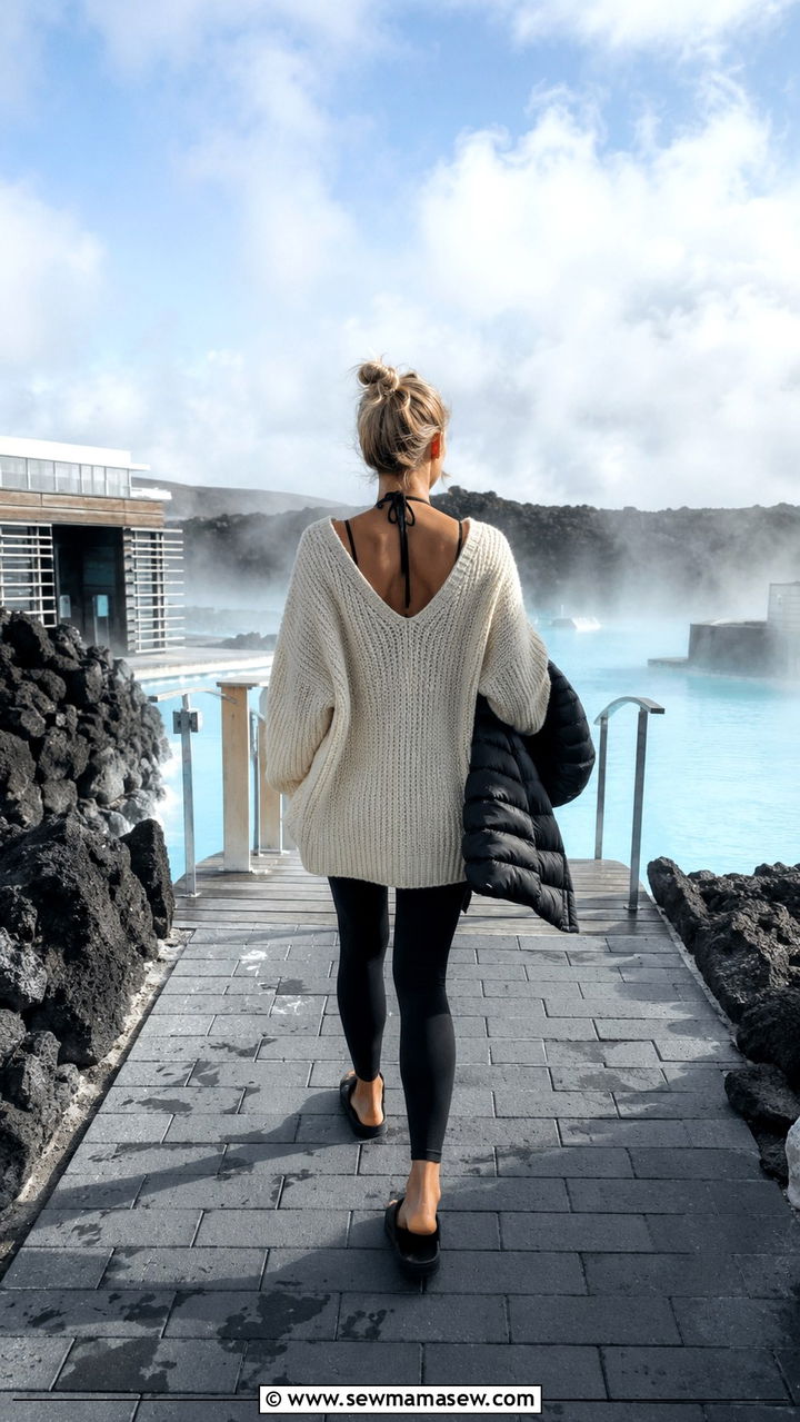 Blue Lagoon outfit swimwear with layers - 25 Reykjavik outfit ideas