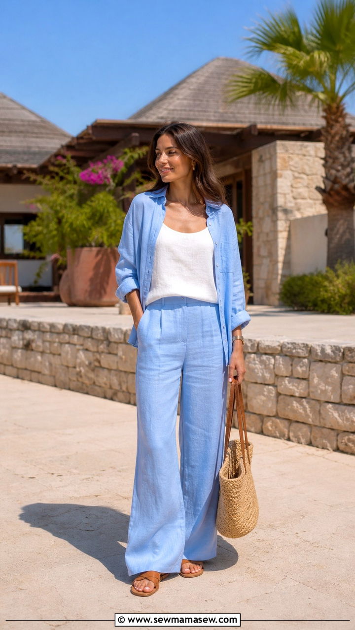Blue Linen Outfit - 40 Blue outfit ideas