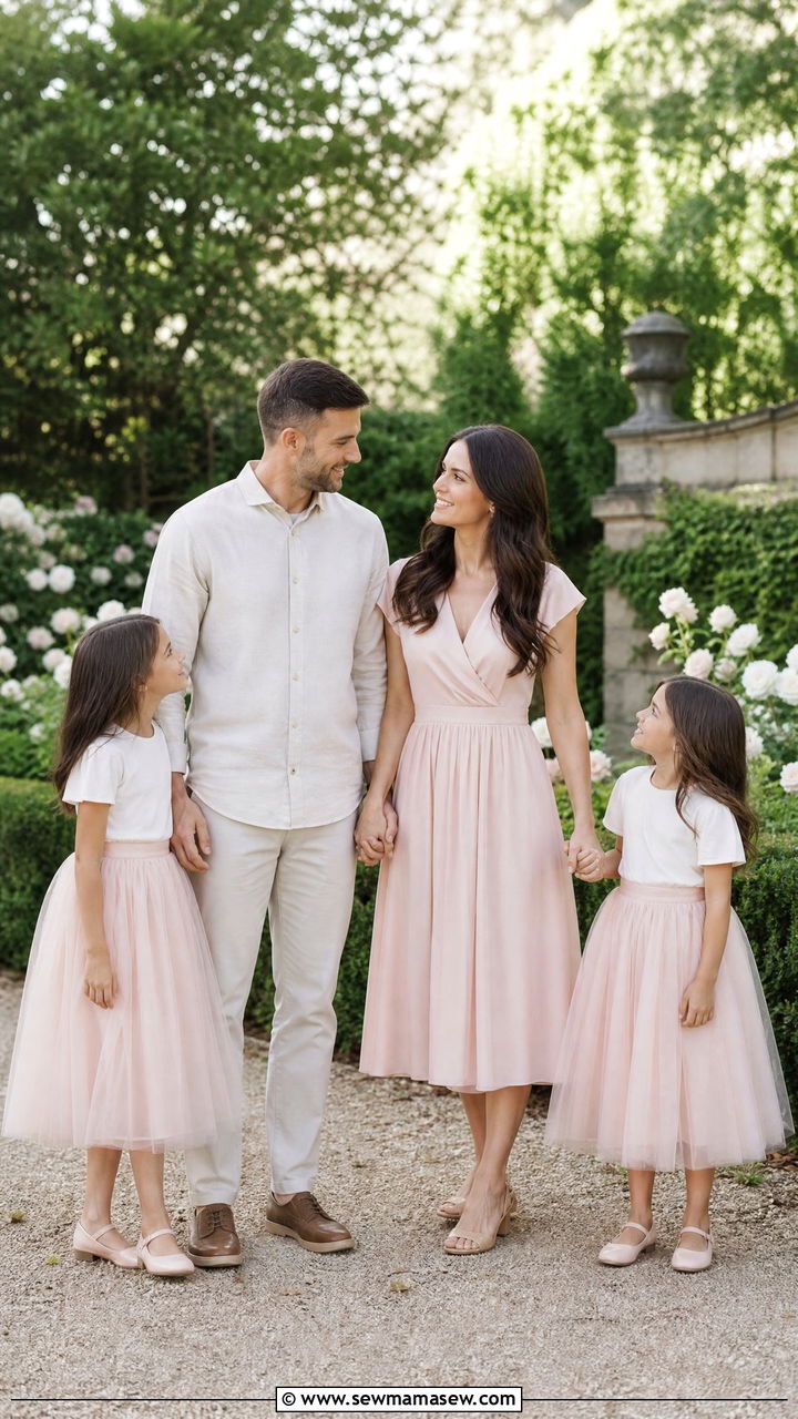 Blush And Ivory Family Photo Outfits - 30 casual family photo outfits