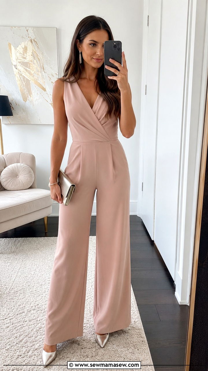 Blush Jumpsuit Wedding Guest Outfit - 25 Blush wedding guest dress outfit ideas