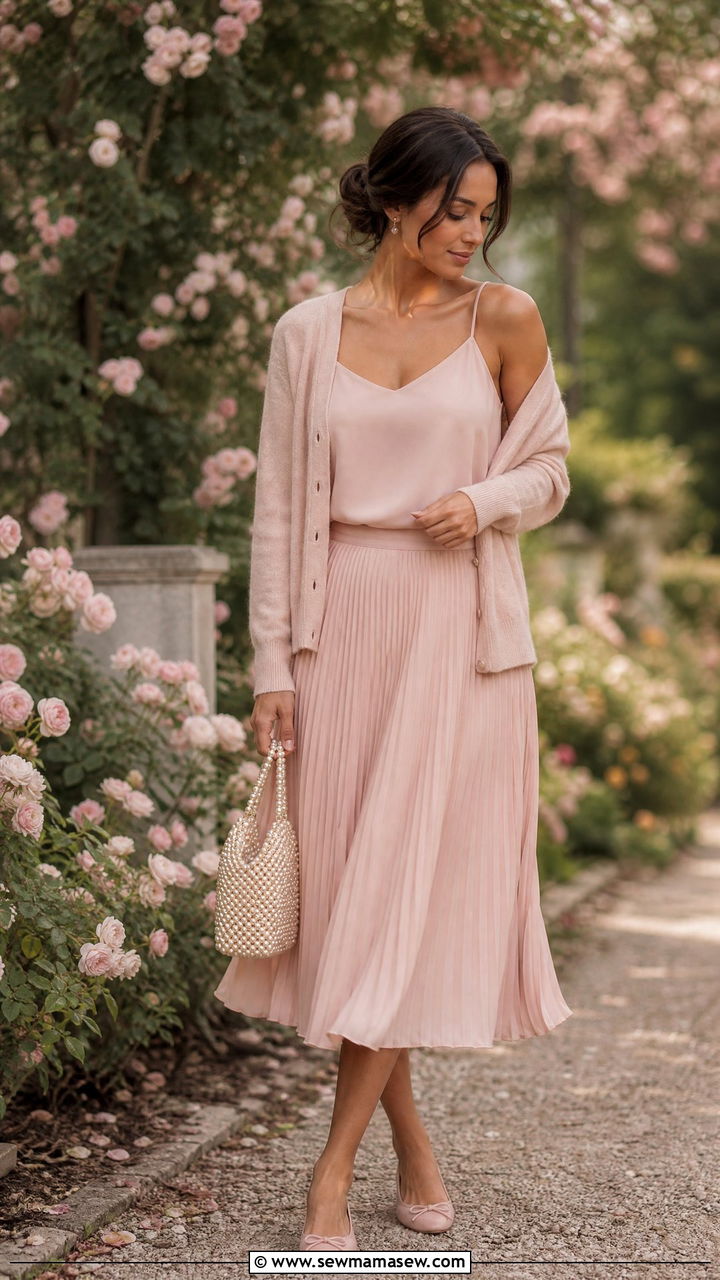 Blush Monochrome Outfit - 30 monochrome outfit ideas for women