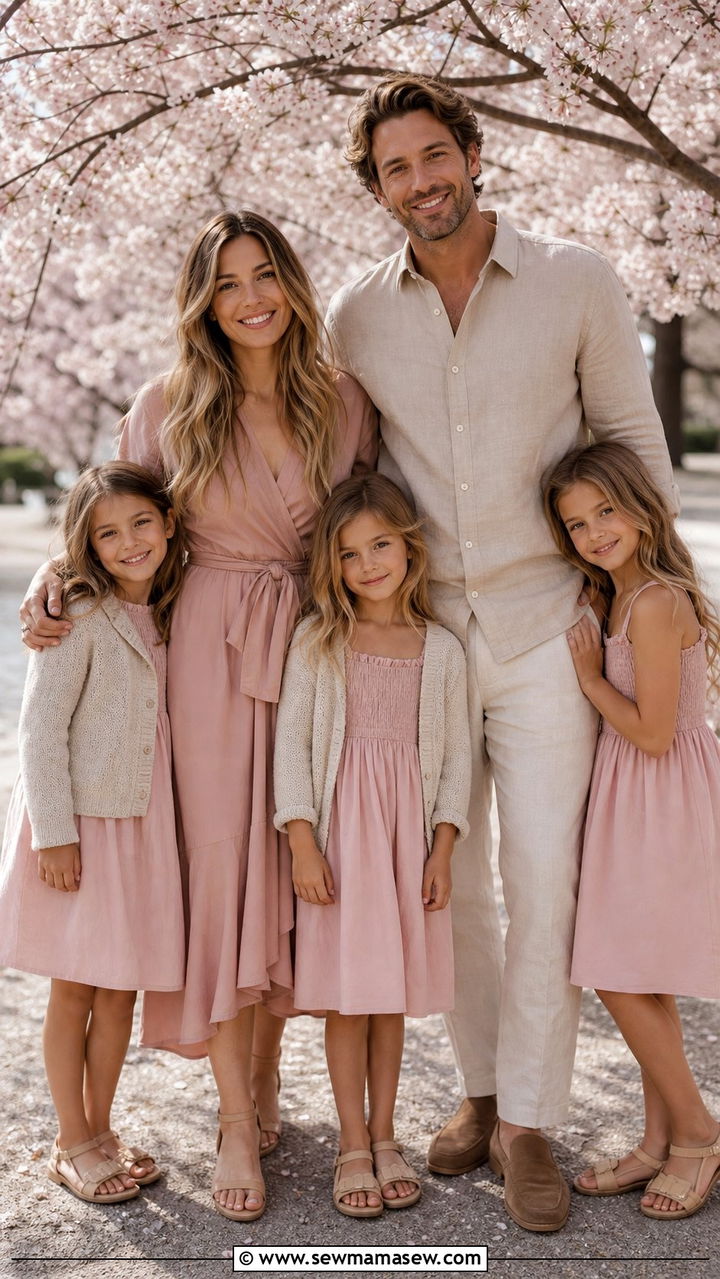 Blush Pink And Beige Family Photo Outfits Spring 2026 - 25 Family photo outfit ideas spring 2026