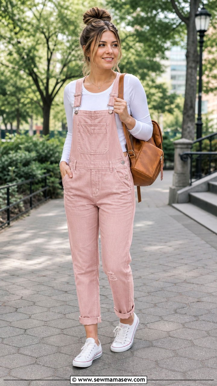 Blush Pink Overalls Outfit - 35 Blush outfit ideas