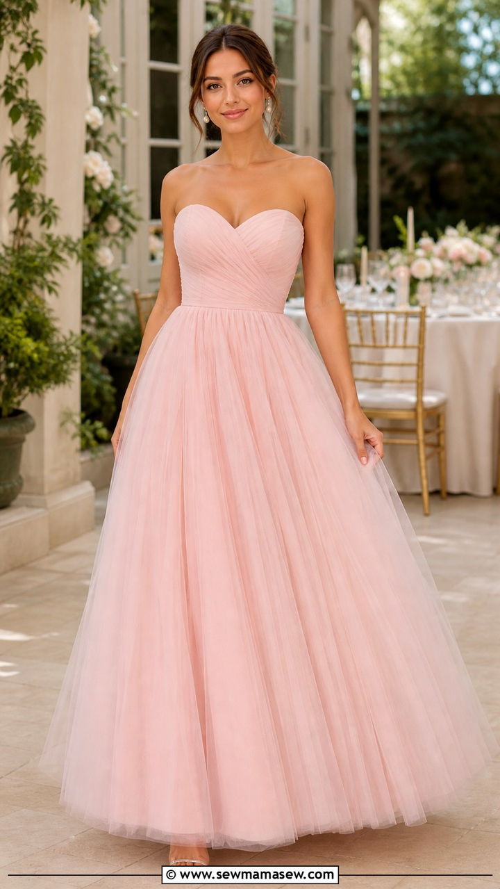 Blush Pink Tulle Ball Gown - 40 Gala outfit ideas