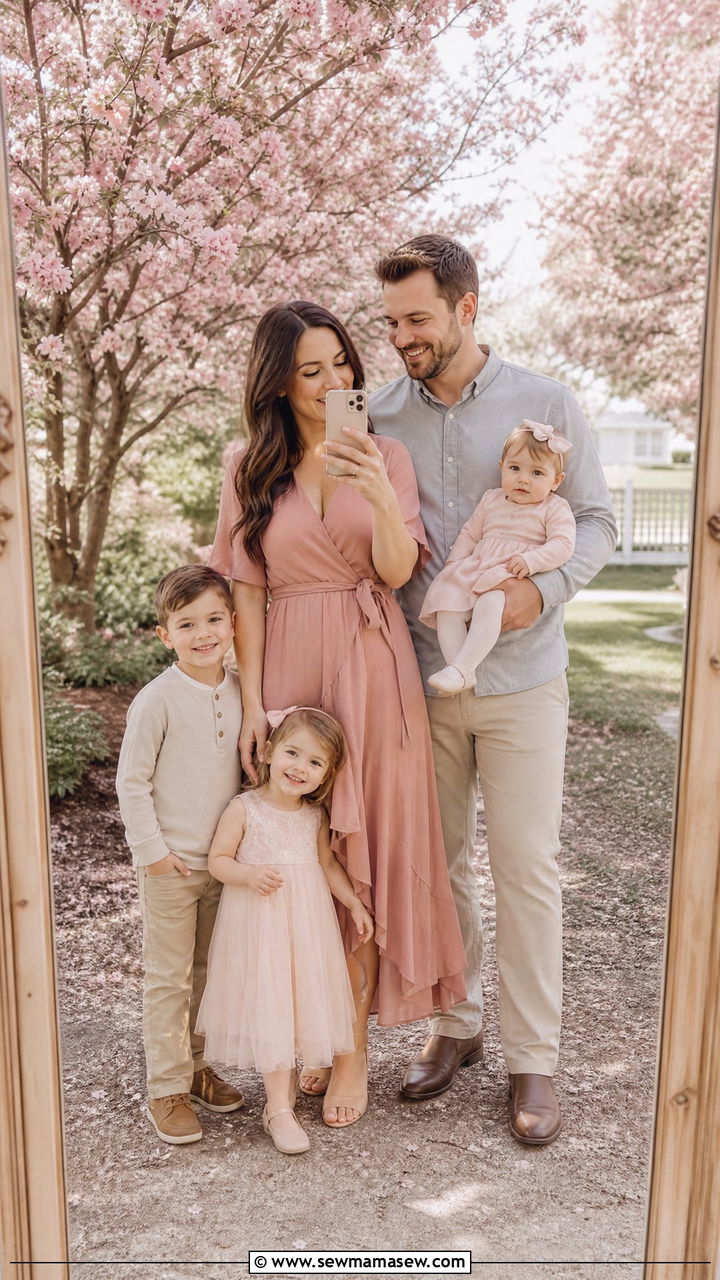 Blush Pink and Soft Neutral Family Outfits - 25 Family spring photo outfit ideas