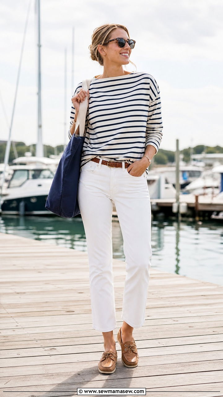 Boat Shoes with White Jeans Outfit - 25 Sailor outfit ideas