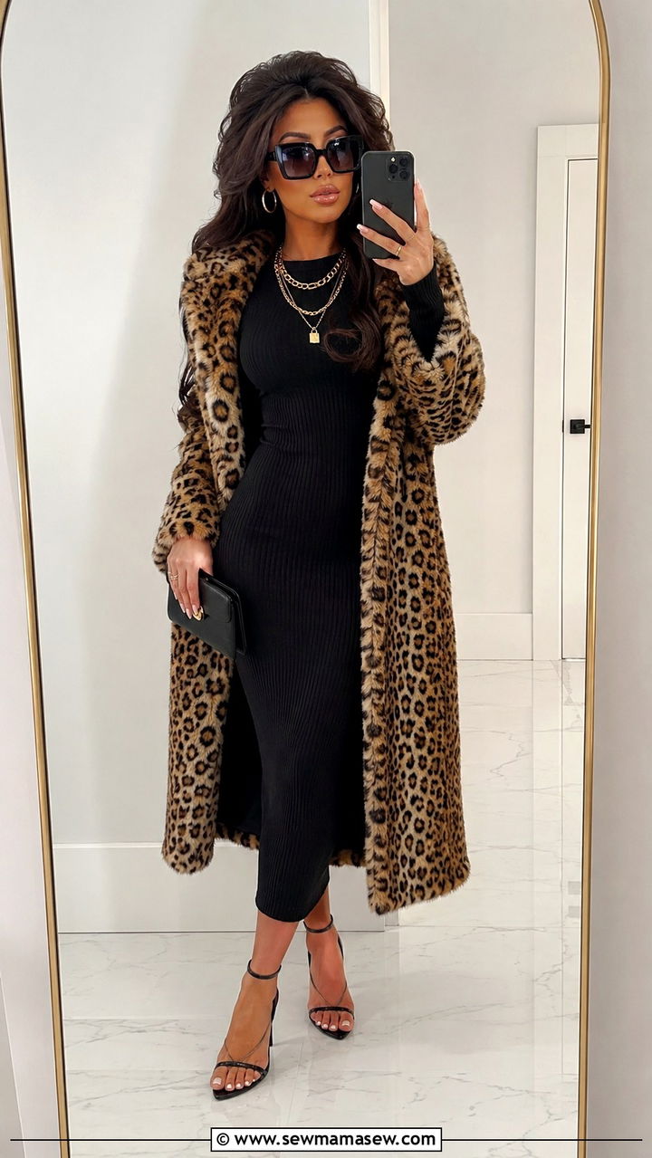 Bodycon Dress and Fur Coat Outfit - 25 Mob wife aesthetic outfit ideas 2026