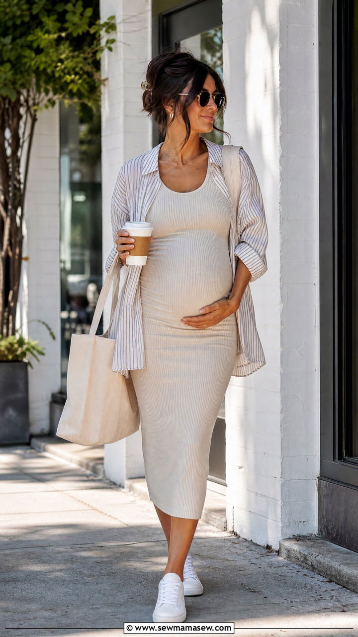 Bodycon Maternity Dress Outfit - 30 Summer maternity outfit ideas