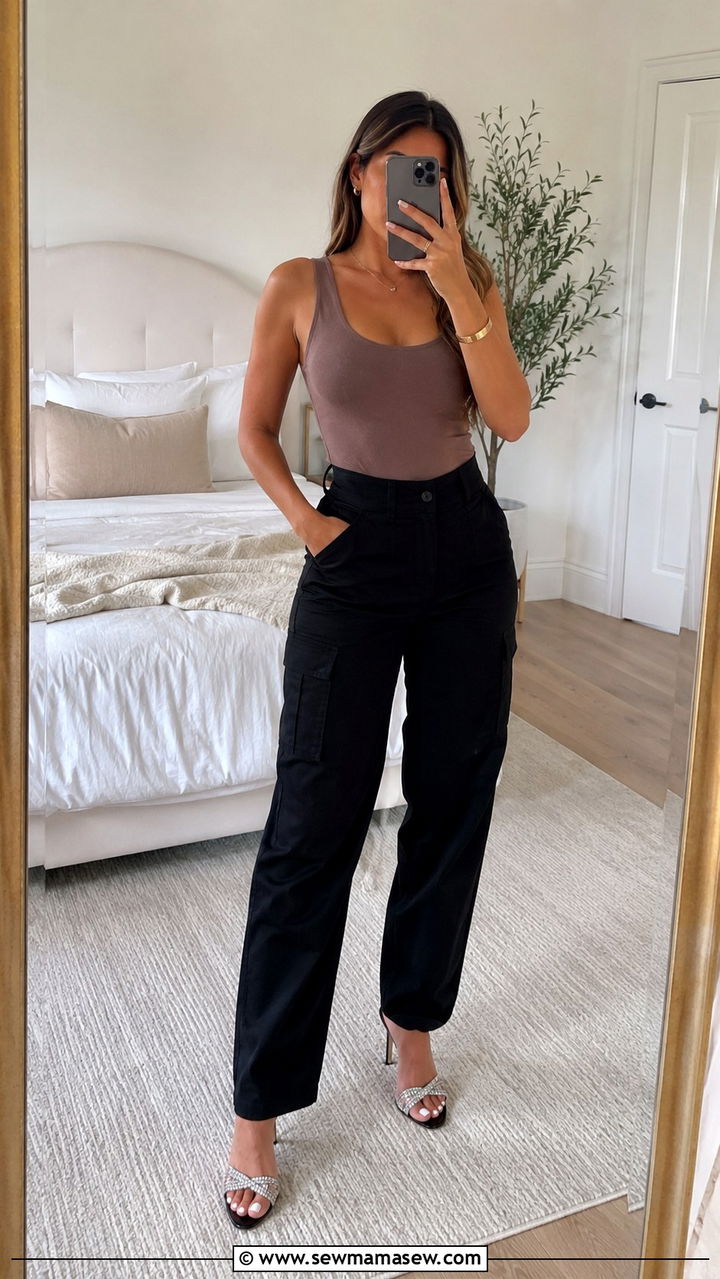 Bodysuit With Cargo Pants And Heels - 30 Cargo pants outfit ideas with heels
