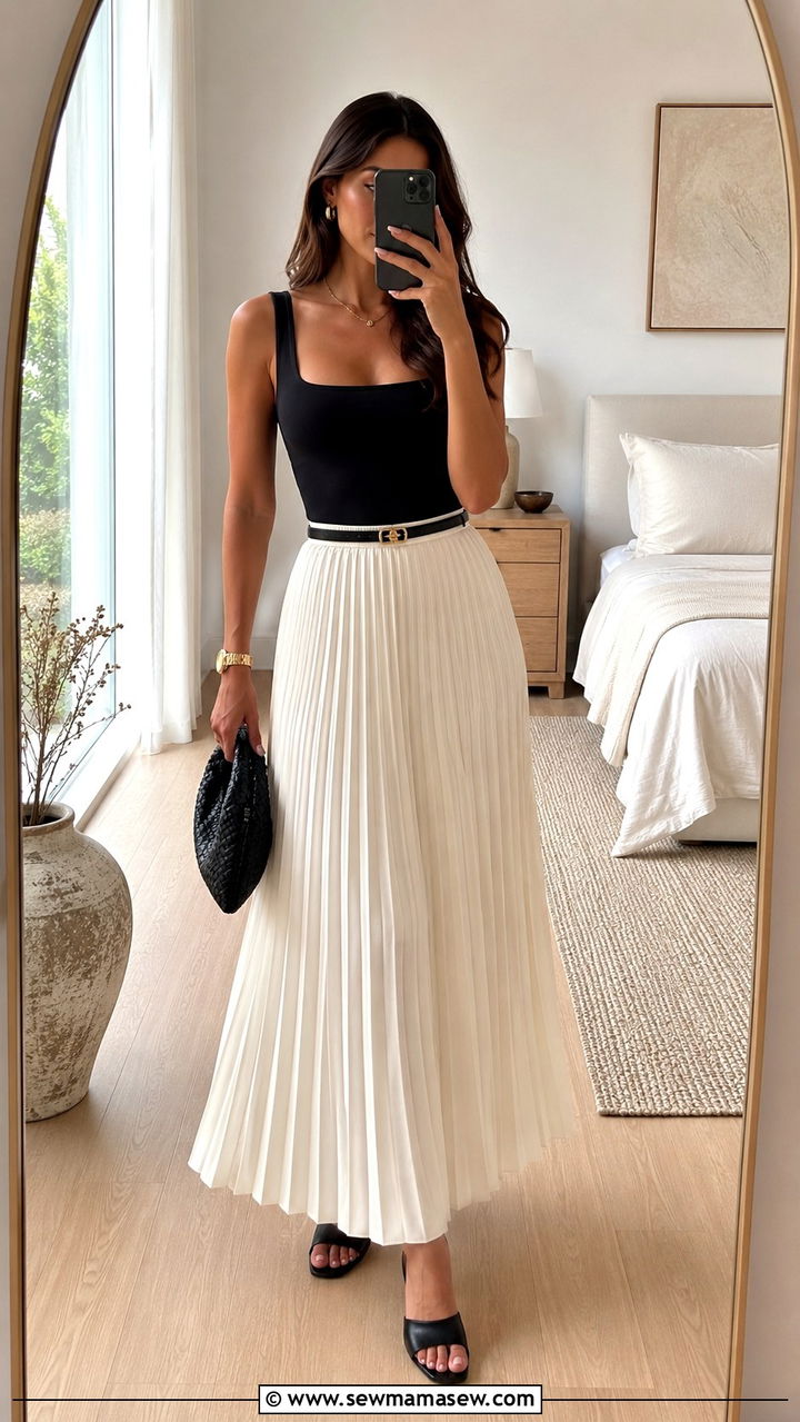 Bodysuit with Maxi Skirt Outfit - 30 classy maxi skirt outfits