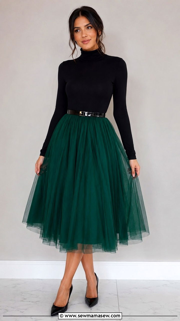 Bodysuit with tulle skirt and heels - 25 Tulle skirt outfit ideas with heels