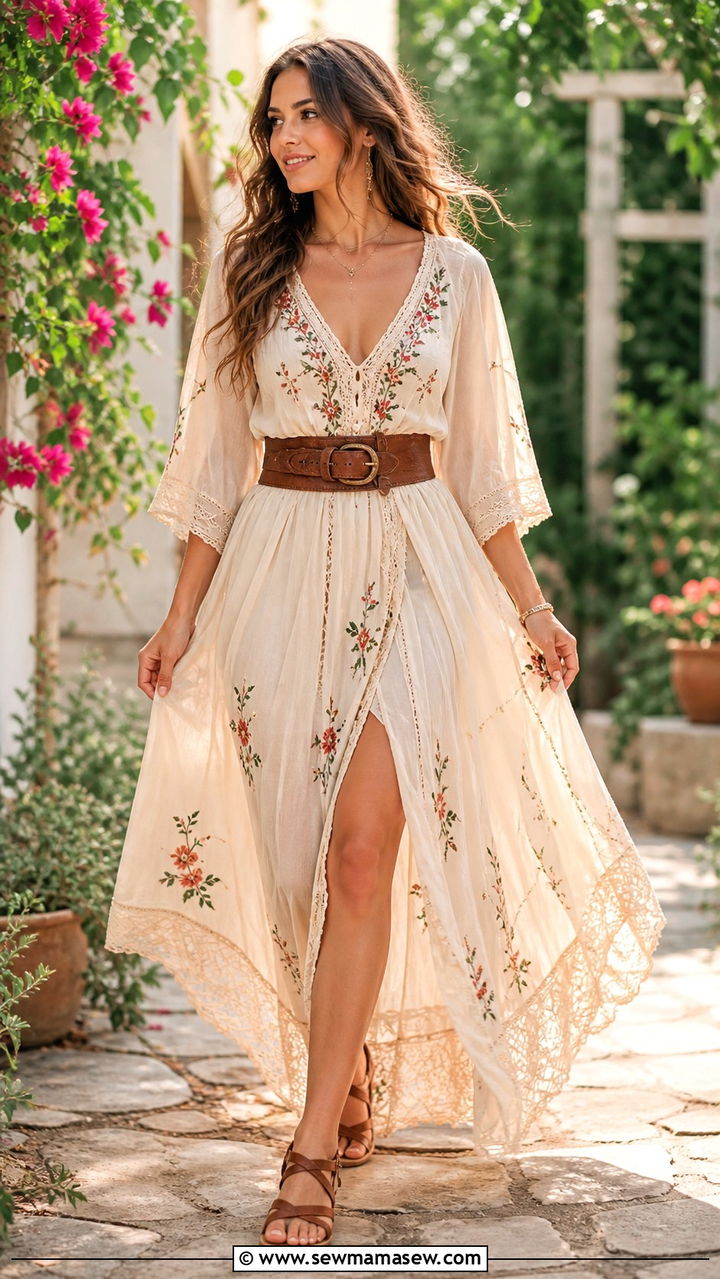 Bohemian Maxi Dress With Sandals Western Outfit - 40 summer western outfits