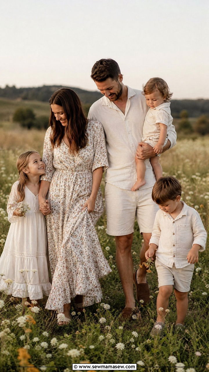 Bohemian Summer Dress Family Photo Outfits - 30 casual family photo outfits
