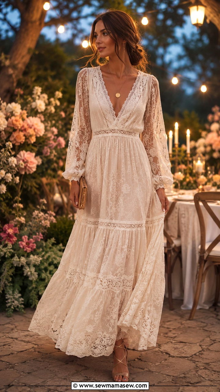 Bohemian maxi dress and open toe heels outfit - 30 Spring Parisian outfits 2026