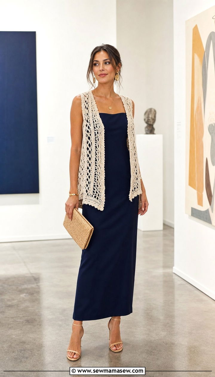 Boho Chic Crochet Vest And Dress - 35 boho chic outfits for women