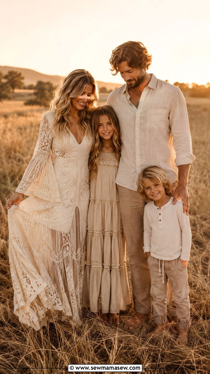 Boho Chic Family Photo Outfits - 30 classy family photo outfits