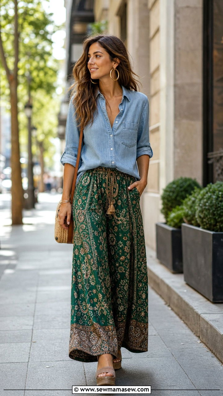 Boho Chic Palazzo Pants Outfit - 35 boho chic outfits for women