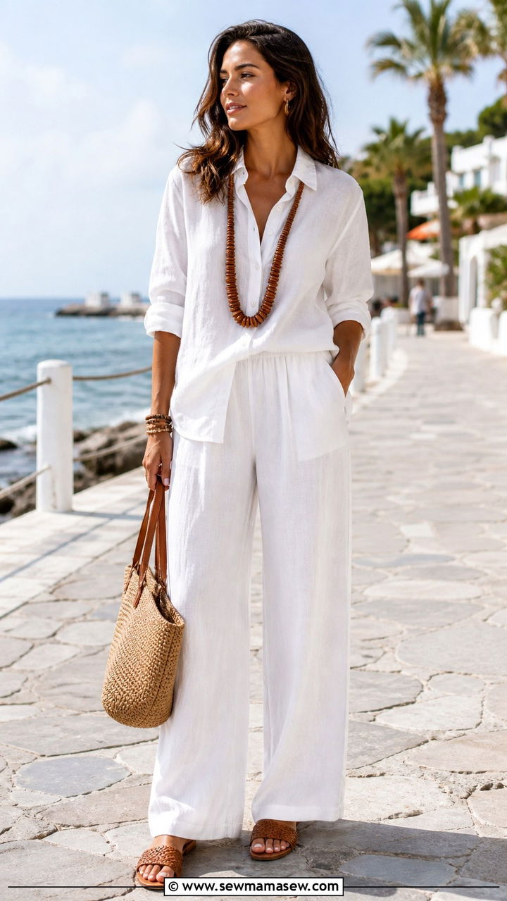 Boho Chic White Linen Co Ord Outfit - 40 Boho chic outfit ideas 2026