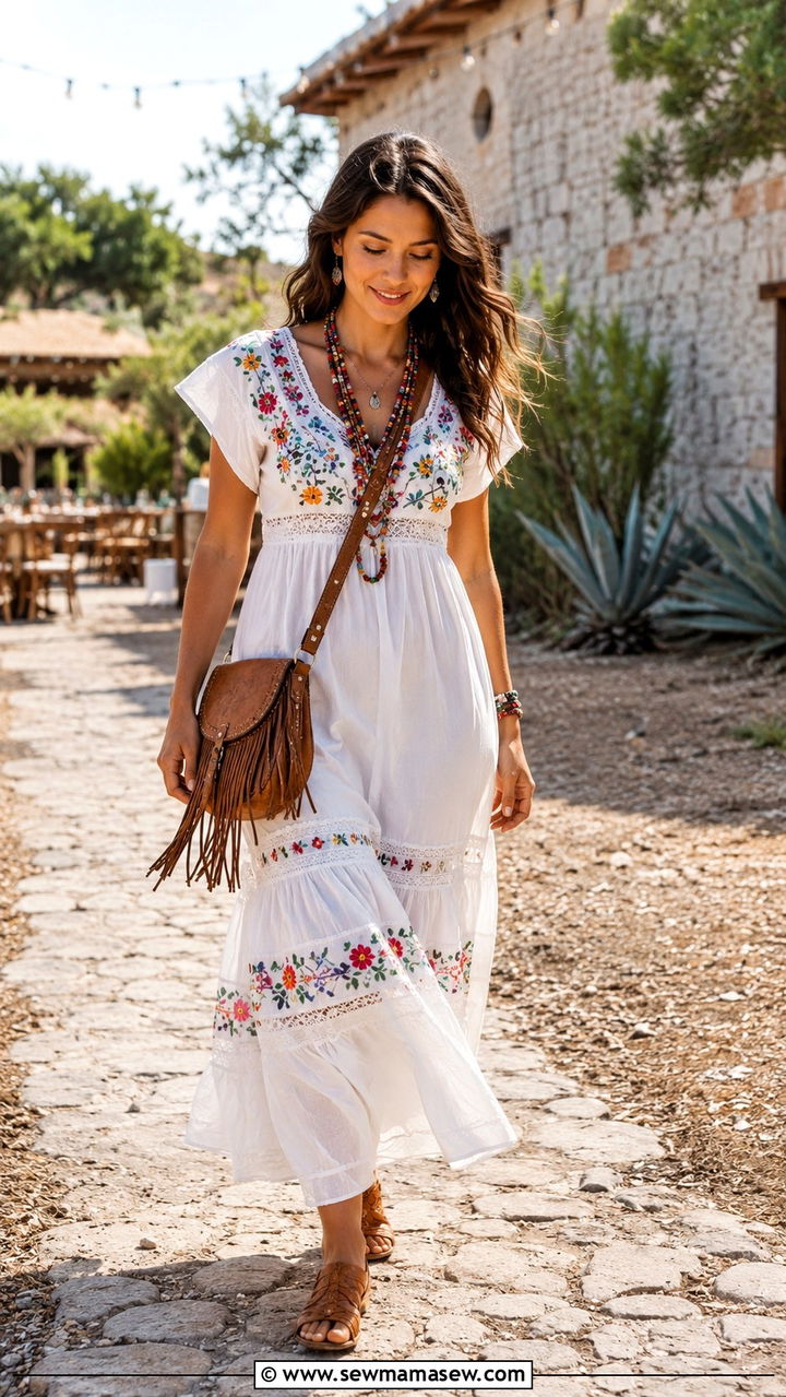 Boho Embroidered Dress Mexican Wedding - 25 Wedding guest outfit ideas Mexican wedding