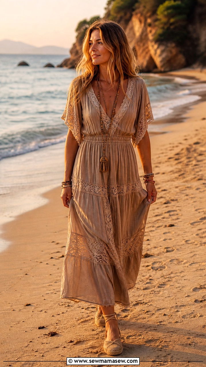 Boho Maxi Dress And Espadrilles Mexico - 40 Mexico outfit ideas