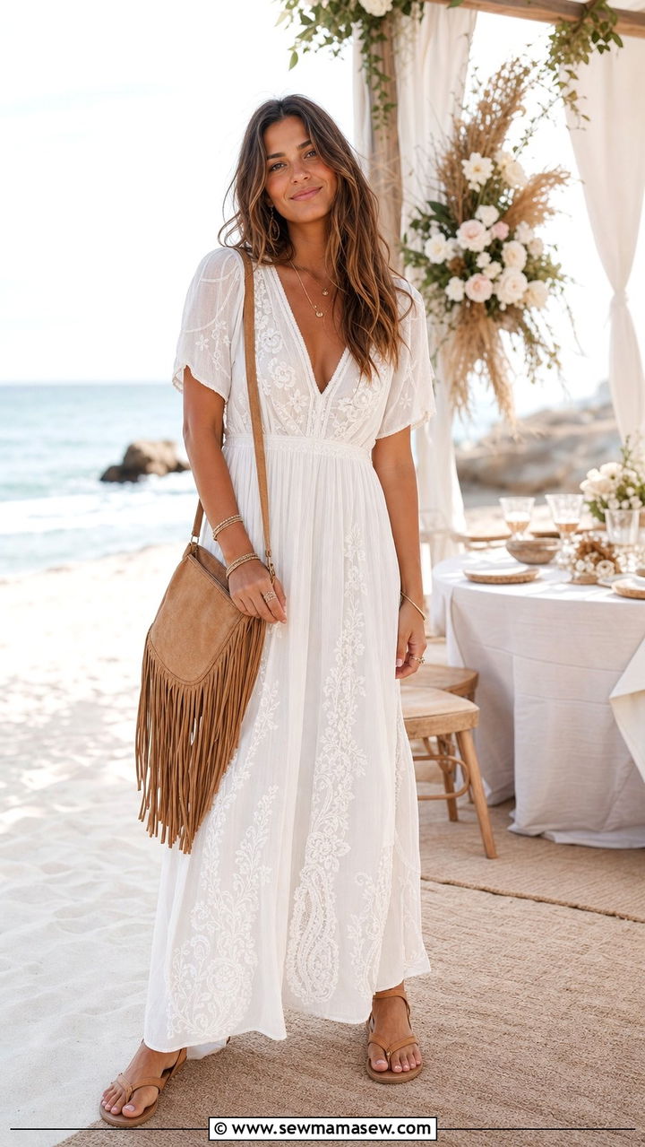 Boho Maxi Dress Bridal Shower Outfit - 35 bridal shower outfit ideas