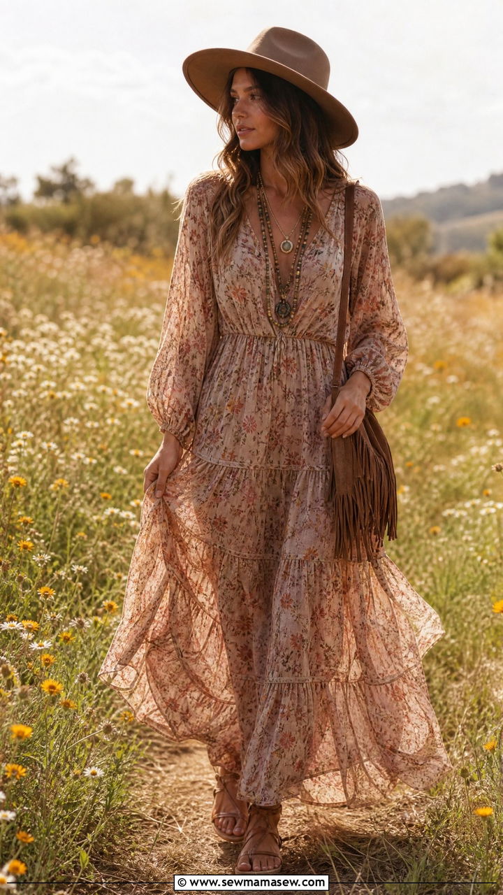 Boho Maxi Dress Spring Birthday Outfit - 40 Spring birthday outfits