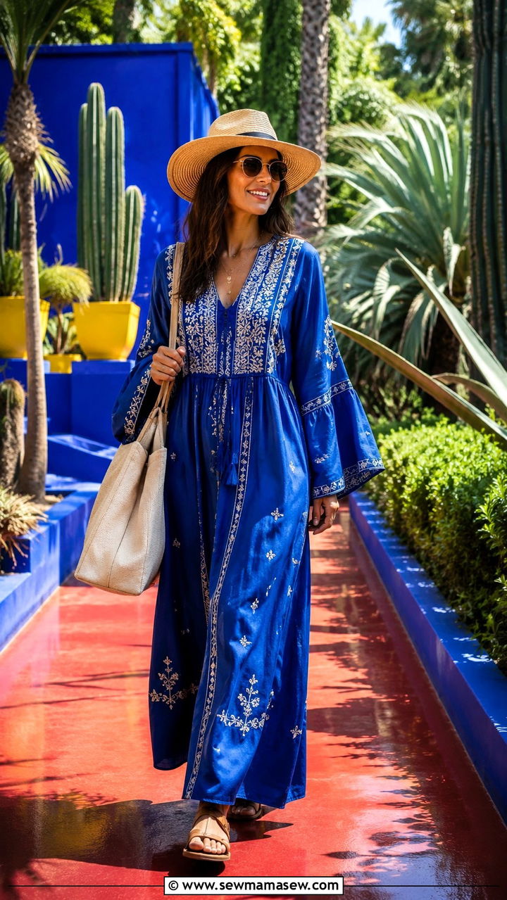 Boho Maxi Dress with Bell Sleeves - 20 Modest outfit ideas for Morocco