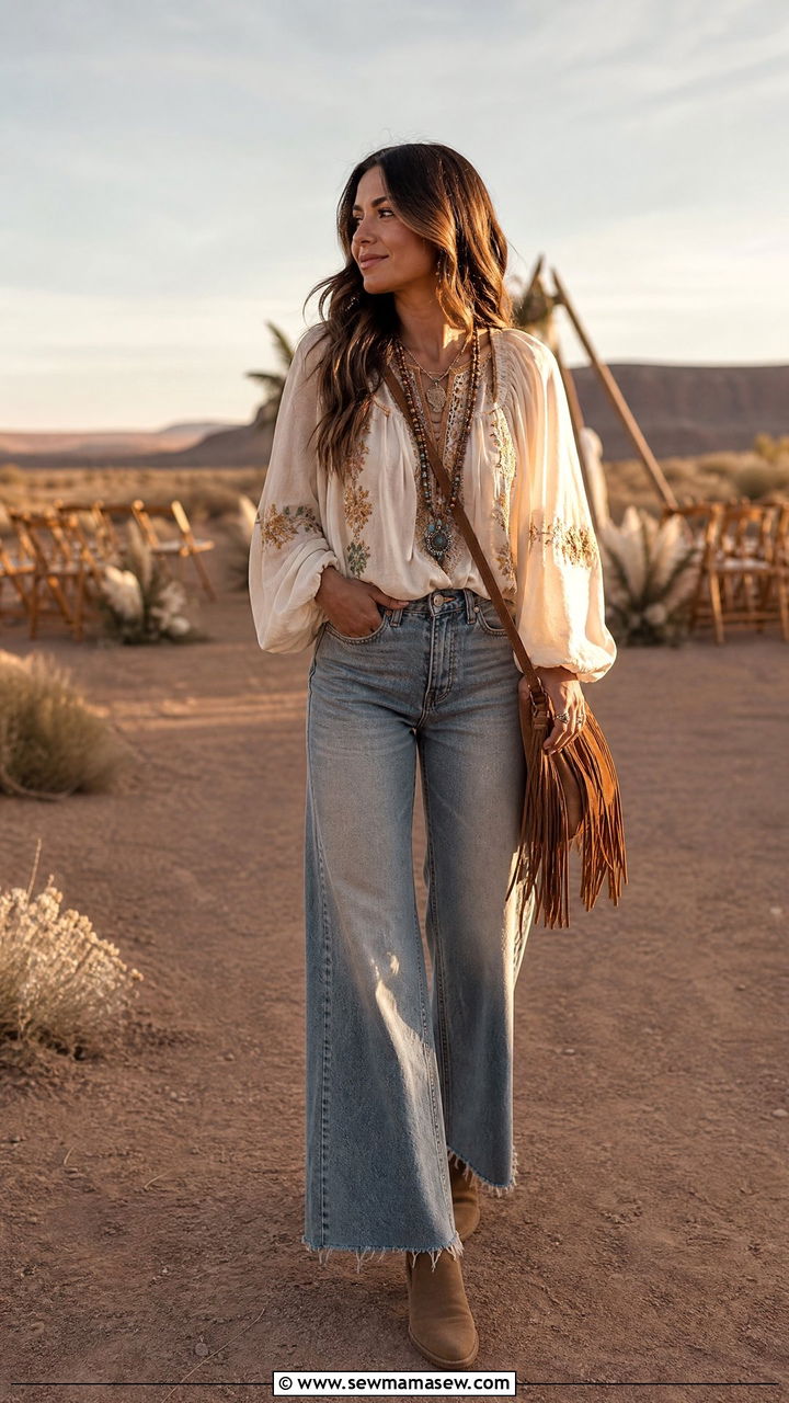 Boho Wide Leg Jeans Wedding Guest - 25 How to style wide leg jeans for a wedding