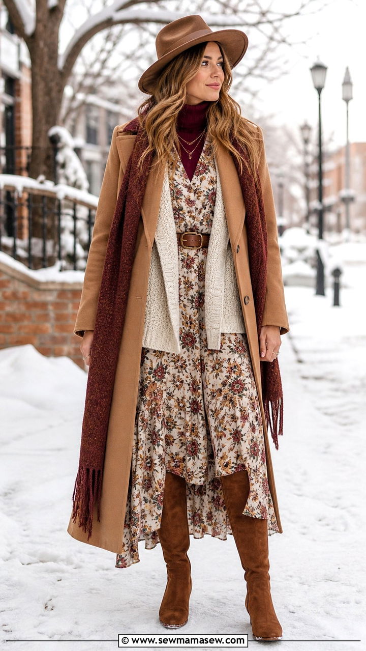 Boho Winter Layered Outfit - 40 Boho outfit ideas