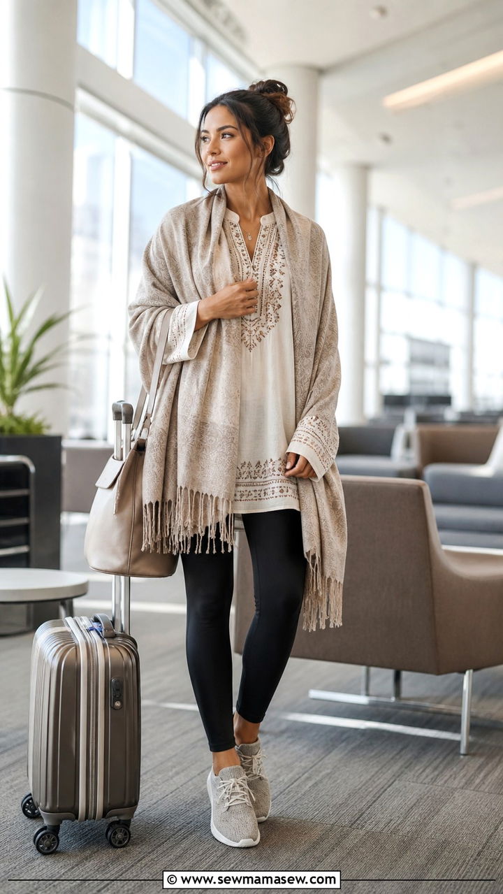 Boho tunic and leggings for a long flight - 40 What to wear in Kauai