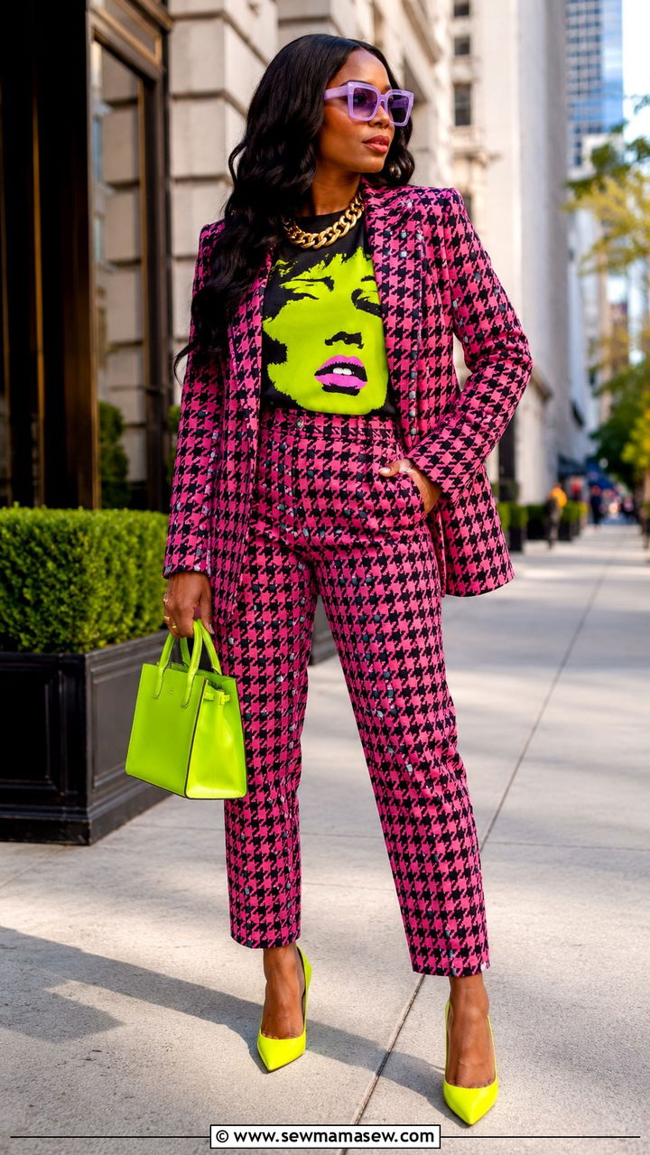 Bold Color Block Suit Set Maximalist Outfit - 20 cute maximalist outfits